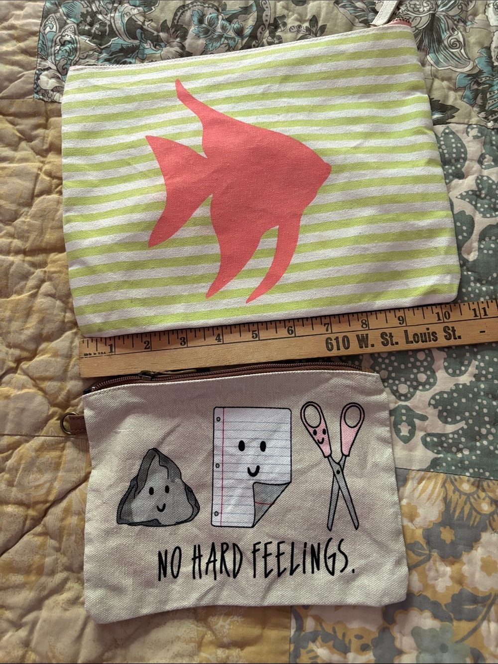 2 Zippered Pouches